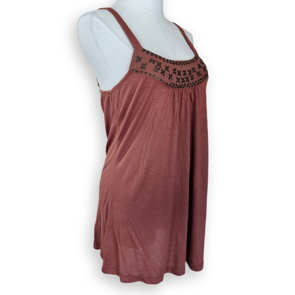 Rust Orange Embellished Tank Top, Women's S - Picture 1 of 7